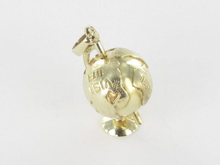 Glücksanhänger Globus Gelbgold 585 – Bild 2