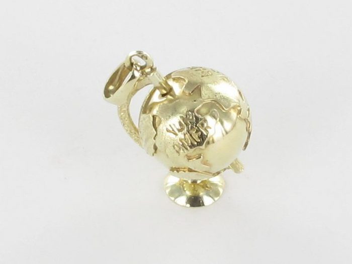 Glücksanhänger Globus Gelbgold 585 – Bild 3