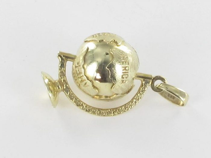 Glücksanhänger Globus Gelbgold 585 – Bild 5